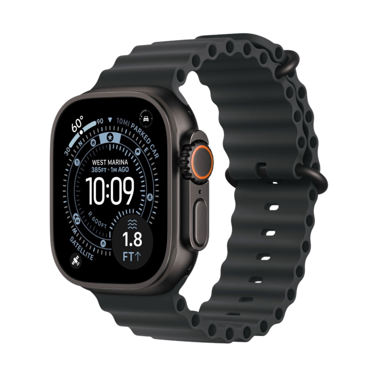 Apple Watch Ultra 3 GPS + Cellular 49mm Black Titanium Case with Black Ocean Band (MF254)